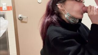 Sucking my friends cock on my break and texting the clip to my bf stuck at home! ????