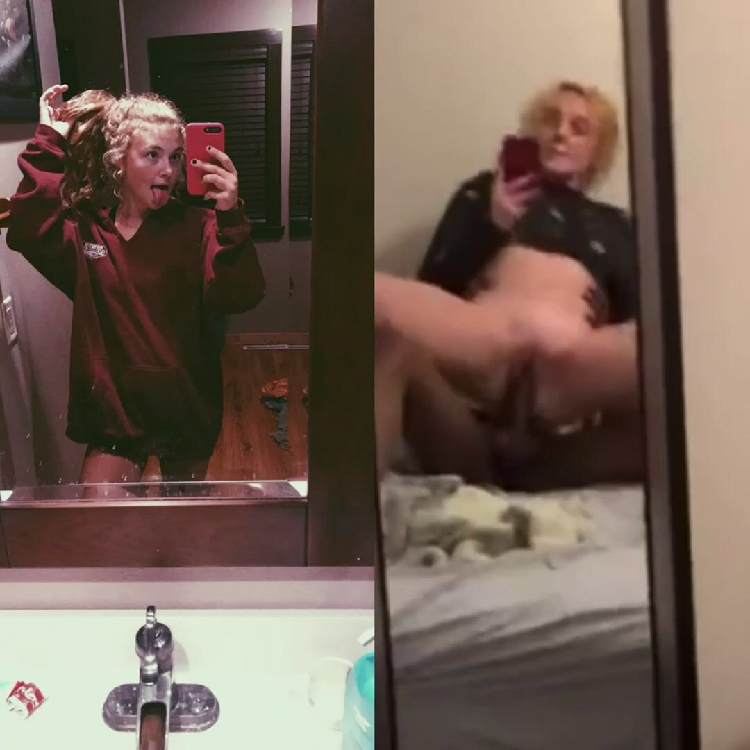 Filming herself while she gets stuffed full of black cock
