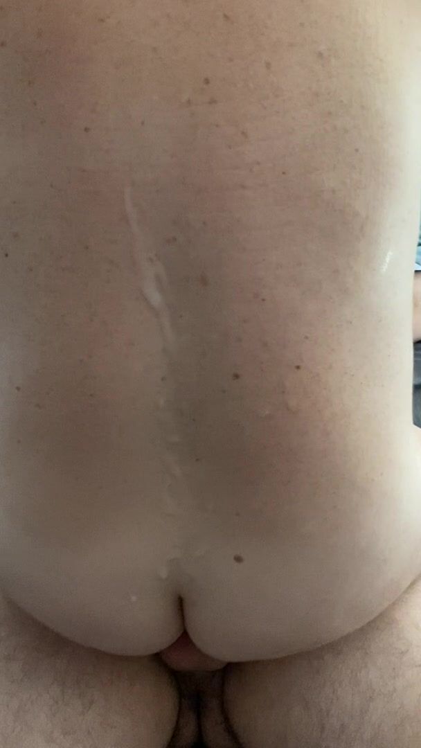 Hubby couldn’t hold his load during DVP so our bull just kept fucking me with hubs cum on my back
