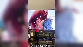 Cuckold: White Wife And Her Bull Fuck While Her Cuck Husband Watches TV #2