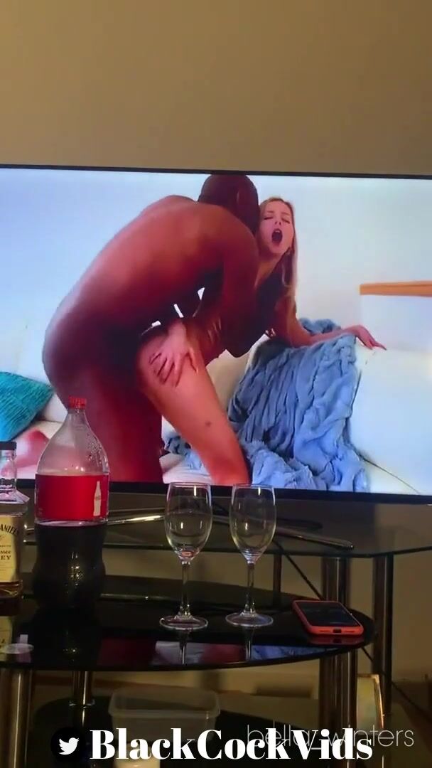 White Wife And Her Bull Fuck While Her Cuck Husband Watches TV