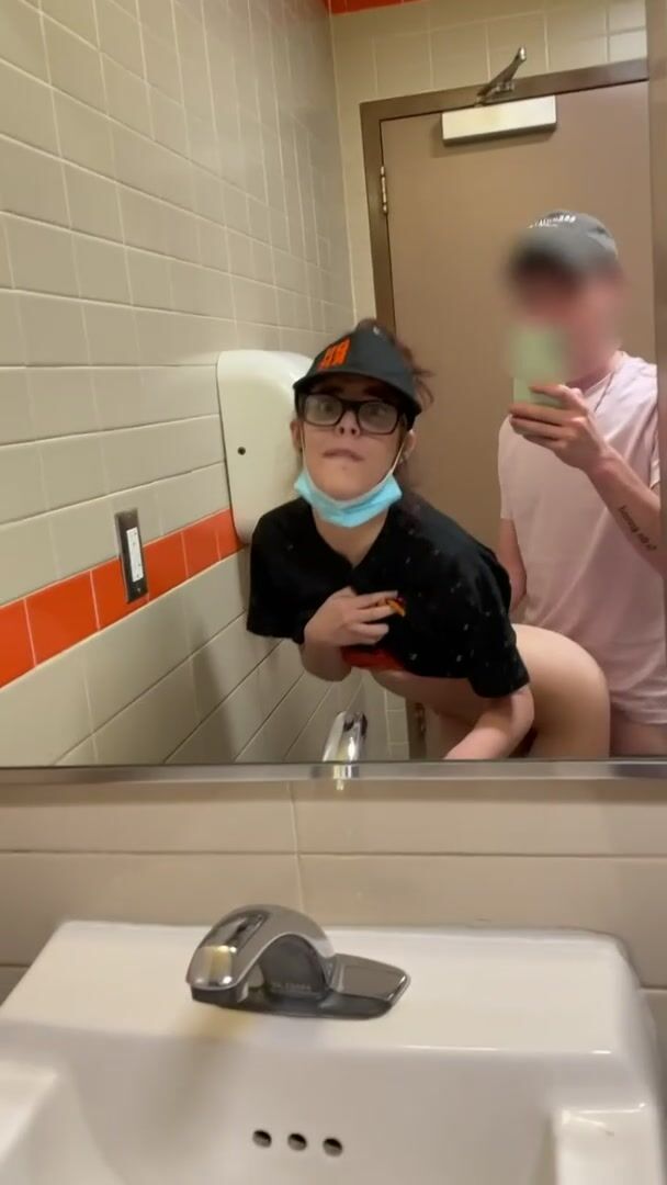 Getting fucked in the work bathroom and sending the clip to my boyfriend