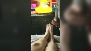 He’s only allowed to cum on my feet